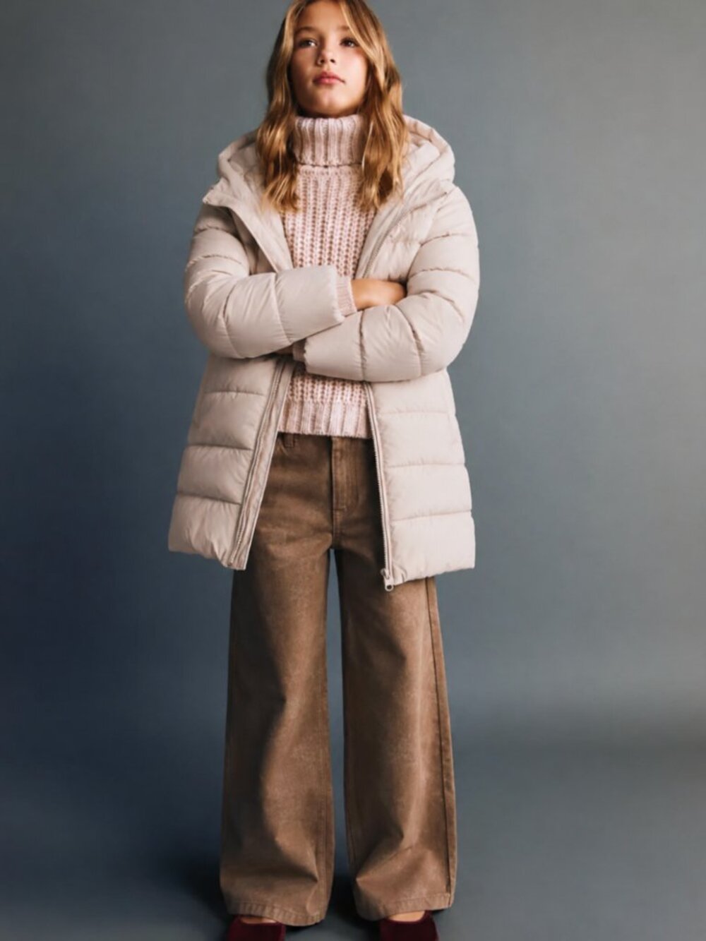 The Children's Place Latte Colored Hooded Puffer Coat for Kids